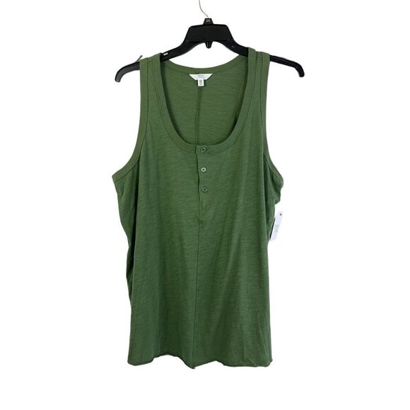 Time & Tru Tops - Time & Tru Women's Dark Green Tank Top
